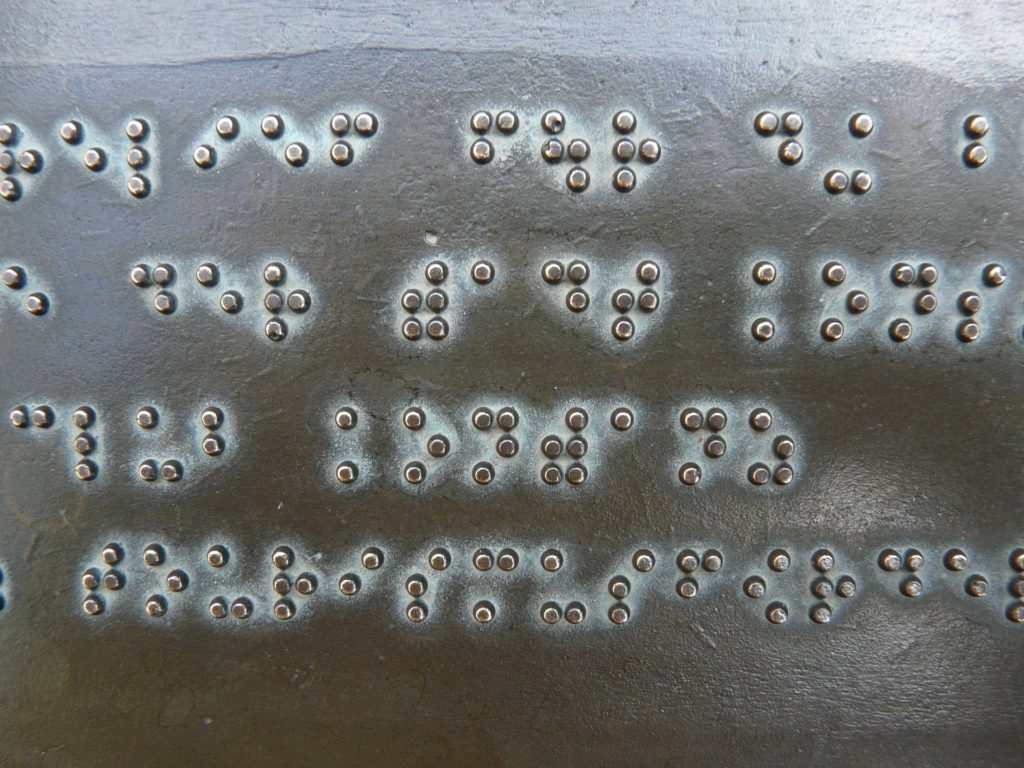 Raised dots are creating letters