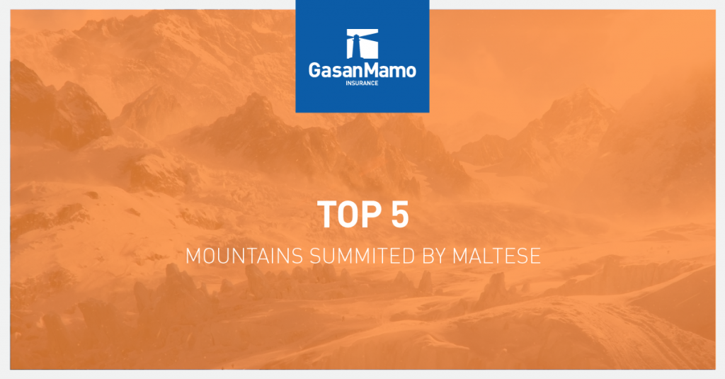 GasanMamo Insurance - Top 5 Mountains Summited by Maltese