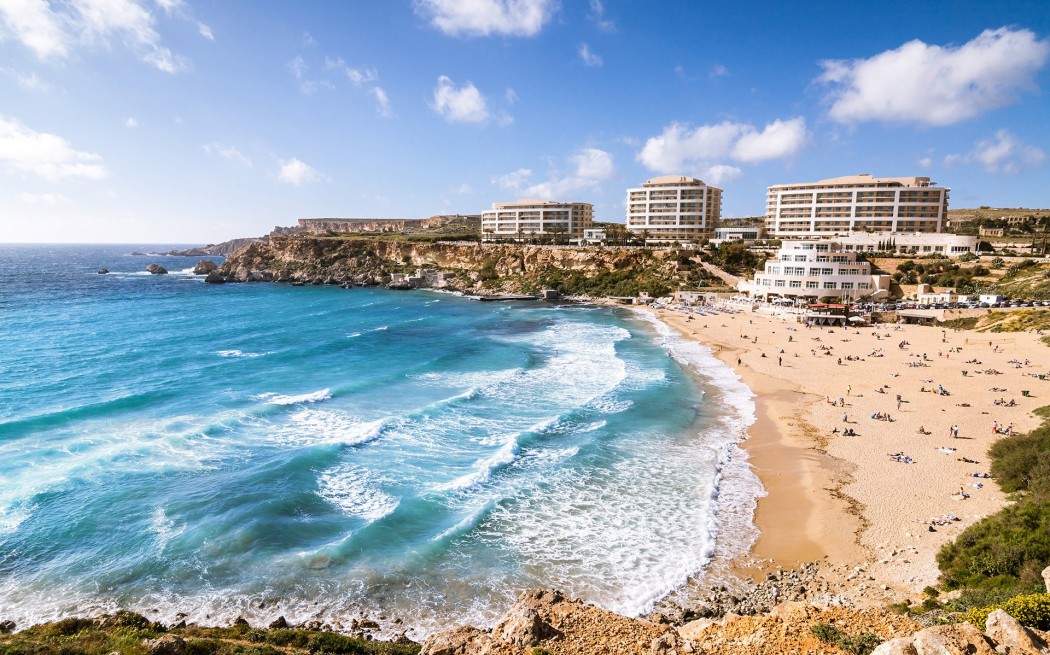 Golden Bay In Malta