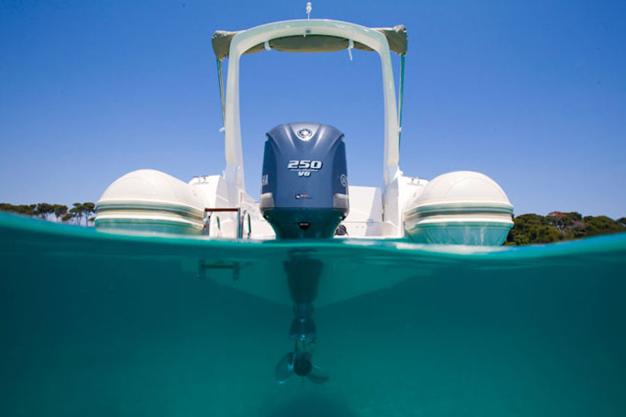 boat propeller in the ocean