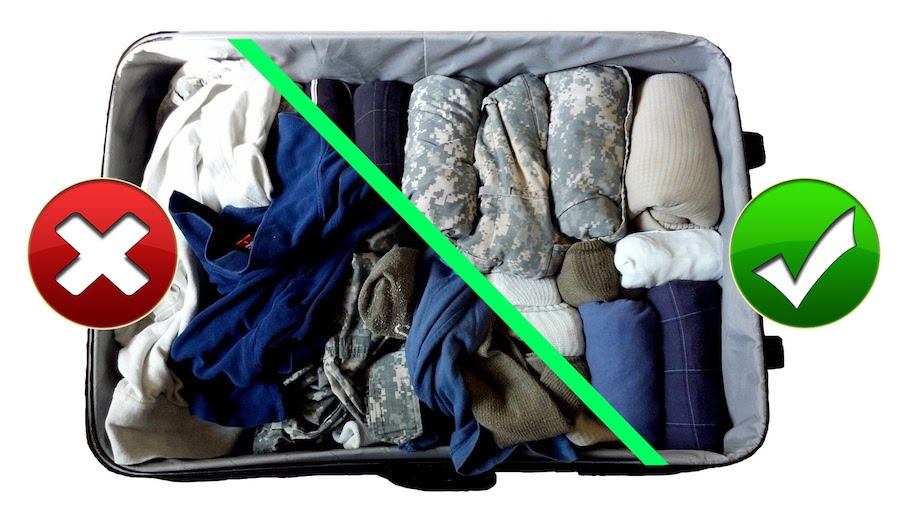 Packed Clothes Luggage
