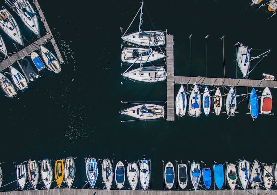 Boats aerial view