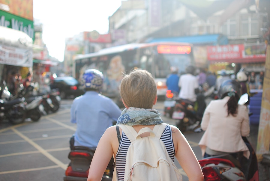 Woman travelling