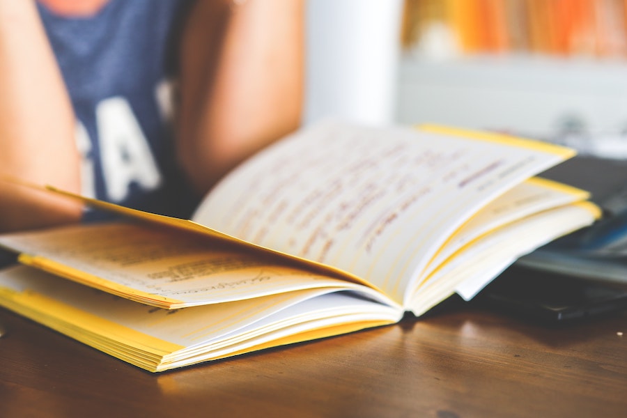 open book on table