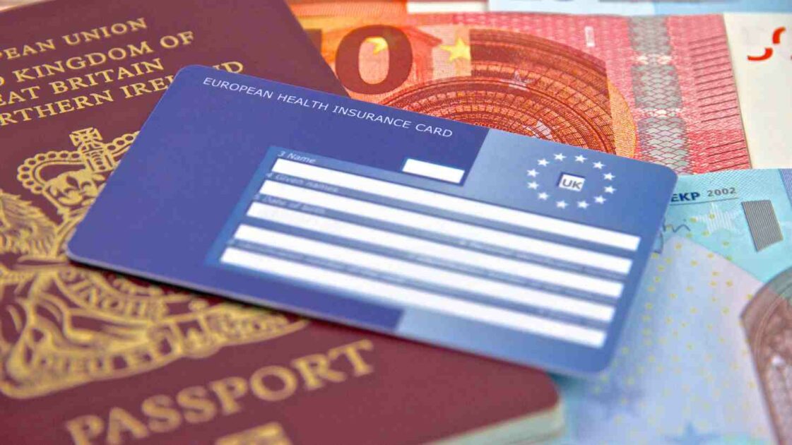 What is a European Health Insurance Card?, picture of a passport and european health insurance card